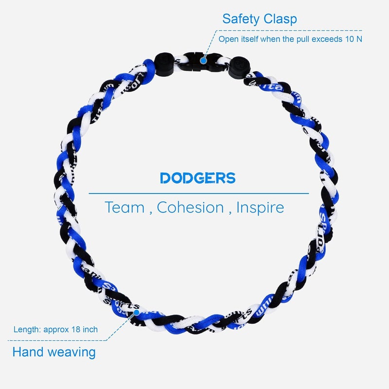 SUPBOMM Baseball Rope Necklaces, League Team Colors Braided Necklace, Baseball Team Gifts - Image 2